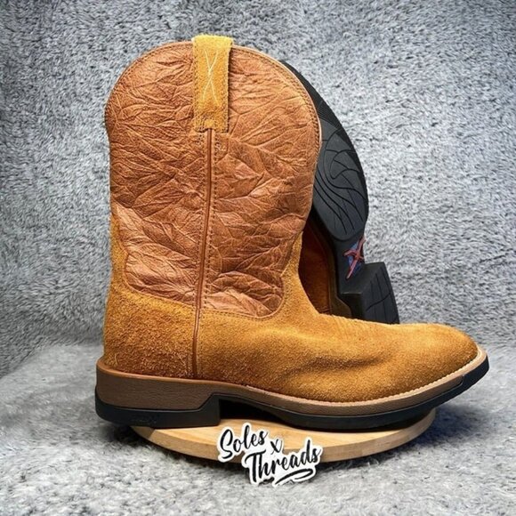 Twisted X 11" Tech X Western Leather Boots Size 13D Square Toe Men Tan MXW001